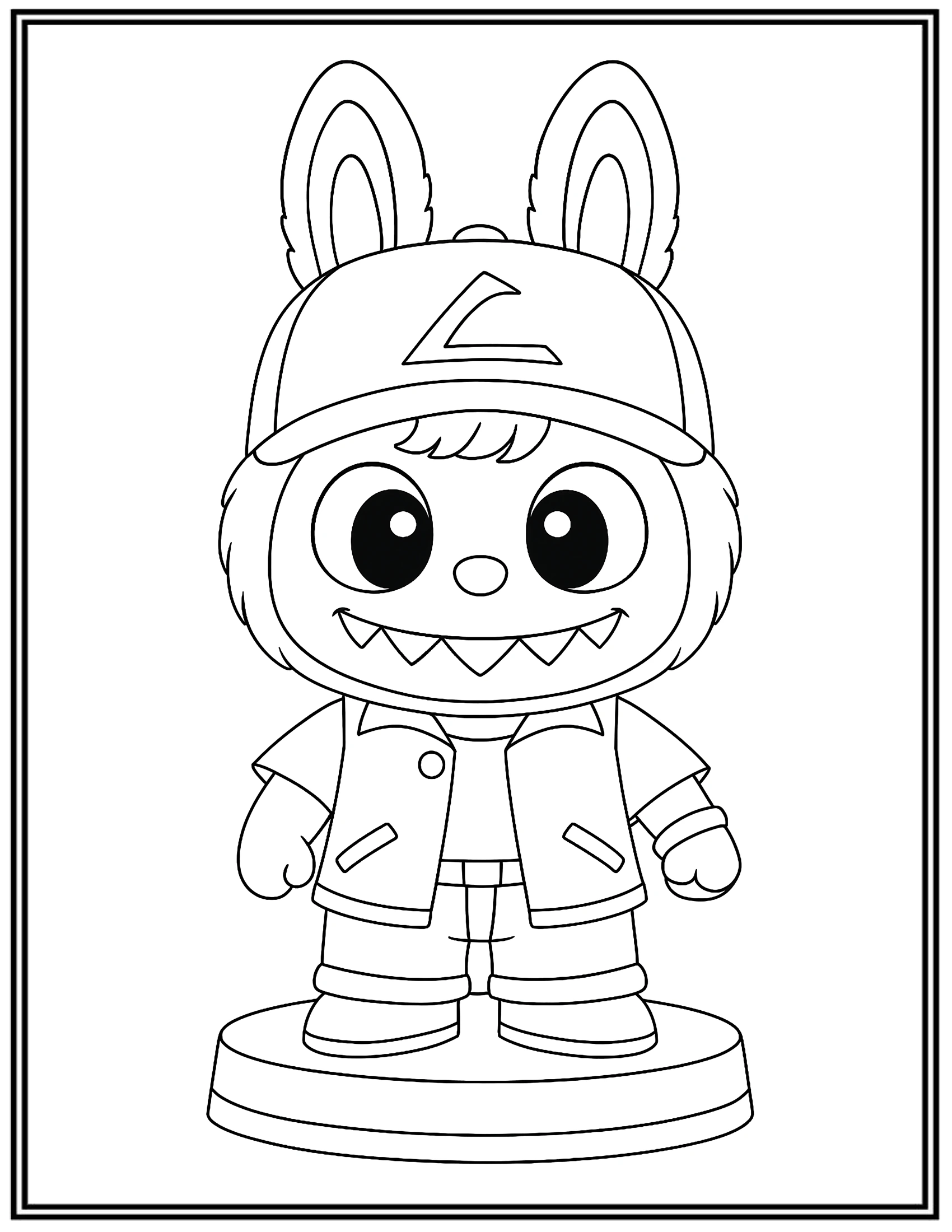 Labubu Ash Ketchum Pokemon Coloring Pages