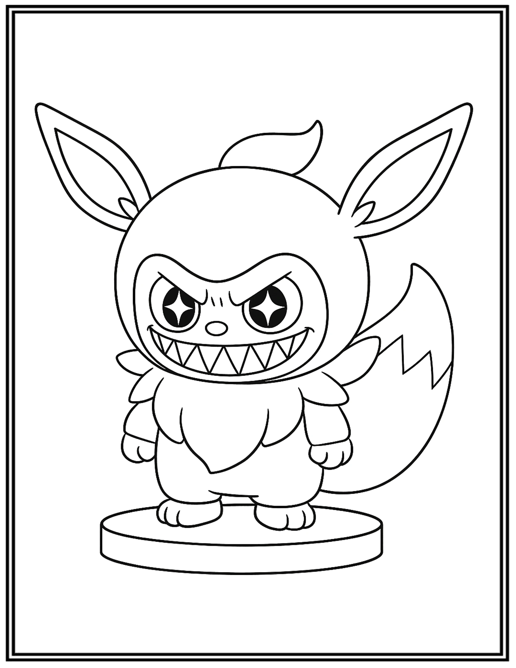 Labubu Eevee Pokemon Coloring Pages