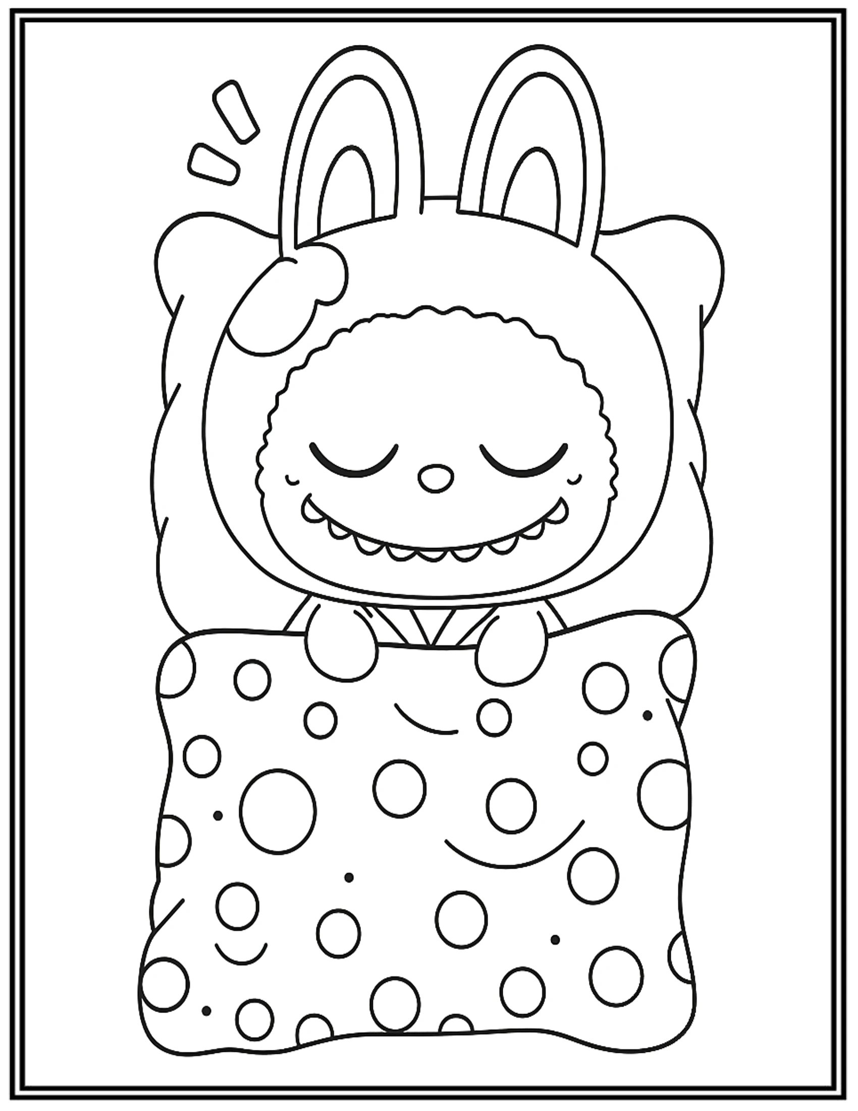 Labubu Peacefully Sleeping Coloring Pages