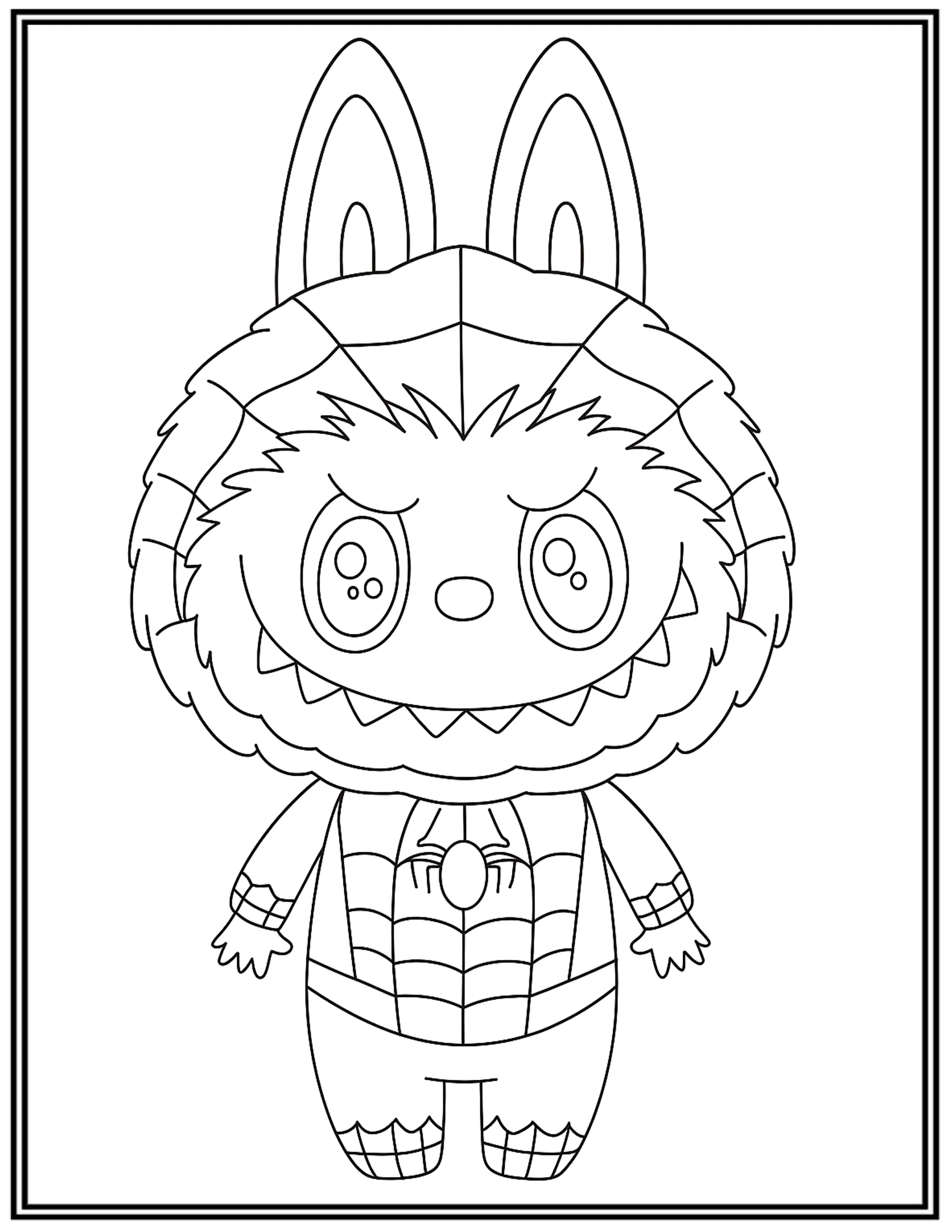 Labubu Superhero Spiderman Coloring Pages