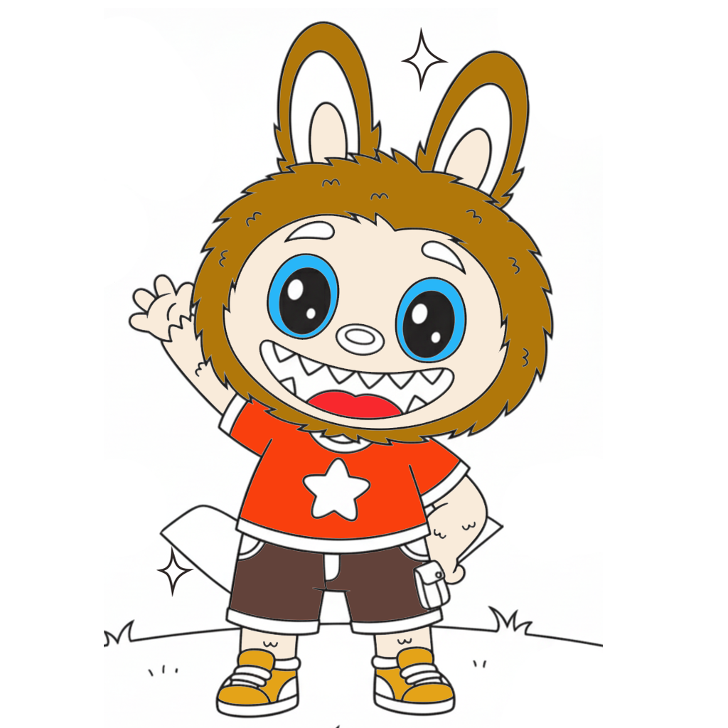 Labubu Happy Coloring Pages