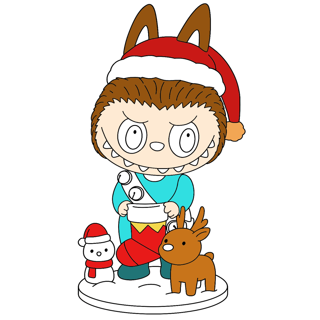 Labubu Christmas Coloring Pages