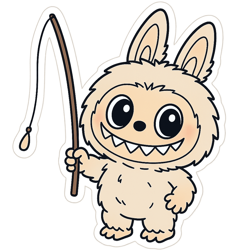 Labubu Fishing Coloring Pages